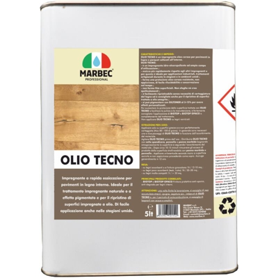 Marbec - OLIO TECNO 5LT | Impregnante oleo-ceroso a rapida essiccazione in base solvente