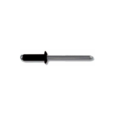 RIVETTO RIVETTI IN ALLUMINIO CHIODO ACCIAIO ZINCATO TESTA NERA RAL 9005-4 mm-14 mm-1000 PZ 4 mm 14 mm 1000 PZ - Sacto