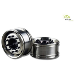 1:14 Camion Cerchi 25 mm Acciaio inox Euro Argento 2 pz. - Thicon Models en oferta