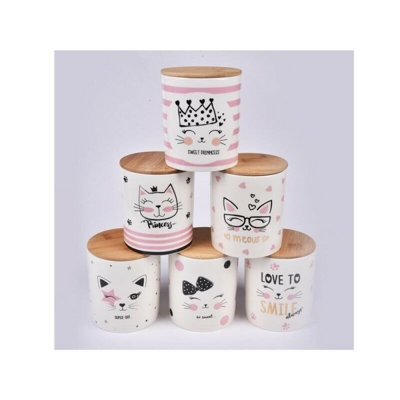 Barattolo Kitty con tappo bamboo - MERCURY