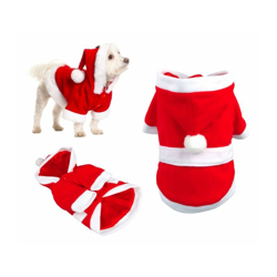 Eglemtek - Vestito costume di babbo natale per cani di piccola media taglia natalizio rosso precio