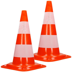 2x Cono stradale spartitraffico birillo di traffico segnaletico rifrangente 50cm - ECD GERMANY en oferta