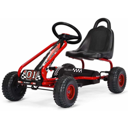 Costway - Gokart a Pedali, Go-Kart con 4 Ruote per Bambini, Freno a Mano (Rosso) en oferta