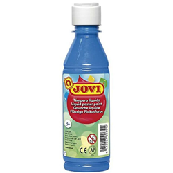 Jovi - Tempera Pittura per Disegnare Colorare Scuola Casa Bottiglia 250ml Azzurro Cyan en oferta