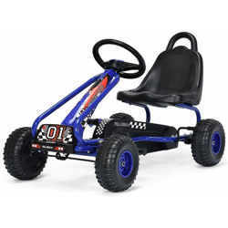 Costway - Gokart a Pedali, Go-Kart con 4 Ruote per Bambini, Freno a Mano (Blu) características