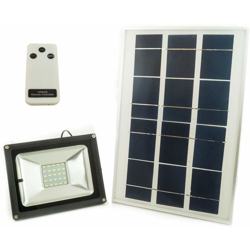 Faro Faretto Led Smd Pannello Solare Energia Crepuscolare Telecomando Jd - Watt 20W - NAPLESELETTRONICA precio