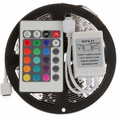 Striscia Bobina A Led 5050 Rgb 5Metri Smd Led 5 Metri Luce Multicolor Colori - NAPLESELETTRONICA