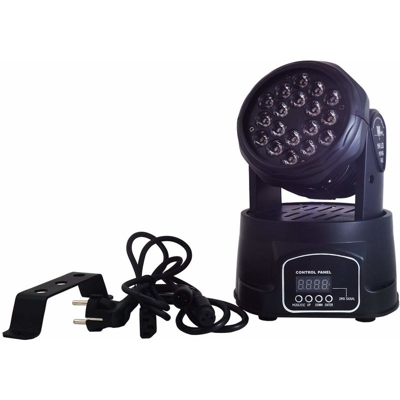 Faro Faretto 18 Led 3W Rgb Testa Rotante Effetti Disco - NAPLESELETTRONICA