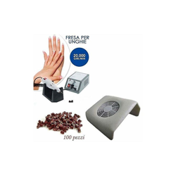 Napleselettronica - Kit Fresa Nail Art 20.000 Giri 10 Watt + Aspiratore Per Unghie + 100 Scovolini en oferta