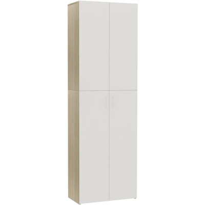 Vidaxl - Armadio per Ufficio Bianco Rovere Sonoma 60x32x190cm Truciolato