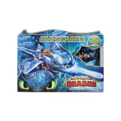 Spin-master - DreamWorks Dragons Dragons, Sdentato Sputafuoco, drago di 51 cm con effetti sputafuoco e decorazioni bioluminescenti, per bambini dai 4 en oferta