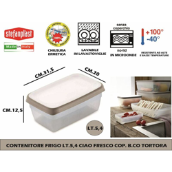 Stefanplast - CONT.RE FRIGO LT.5,4 CIAO FRESCO COP. B.CO TORTORA - BIGHOUSE IT en oferta