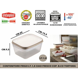 Stefanplast - CONT.RE FRIGO LT.1,8 CIAO FRESCO COP. B.CO TORTORA - BIGHOUSE IT precio