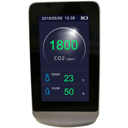 Rilevatore di qualita dell'aria Display LCD da 4,3 pollici Rilevatore di CO2 Misuratore di temperatura e umidita Batteria al litio incorporata DM72C precio