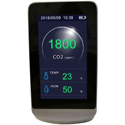 Rilevatore di qualita dell'aria Display LCD da 4,3 pollici Rilevatore di CO2 Misuratore di temperatura e umidita Batteria al litio incorporata DM72C