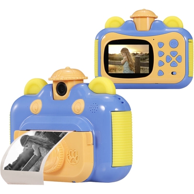 Fotocamera per bambini fotocamera con messa a fuoco automatica intelligente videocamera blu (accessorio carta termica RM12777-6) - ASUPERMALL