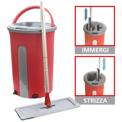 Maury'S Round Flat Mop Lavapavimenti Con 2 Ricambi Manico E Strizzatore características