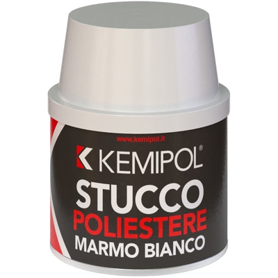 12 PZ Di STUCCO POLIESTERE MARMO BIANCO ML.150 - KEMIPOL