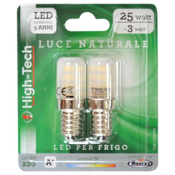 SET 2 LAMPADINE LED FRIGO E14 3W LUCE NATURALE 4500K 220 LUMEN - High-tech precio