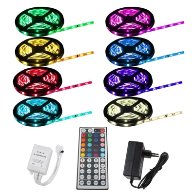 Striscia LED RGB 30m Telecomando 44T Alimentatore 5A 30 LED / m SMD Nastro Autoadesivo Impermeabile IP65 Barra Luminosa Retroilluminazione TV Banda