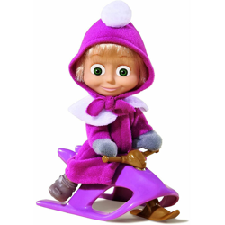 Masha Personaggio Con Slittino Neve Bambola Giocattolo Altezza 12 cm - Simba características