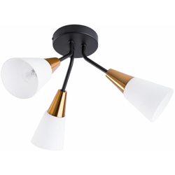 Lampada da muro a 3 punti luce in metallo bianco/oro AROYO III - BELIANI precio