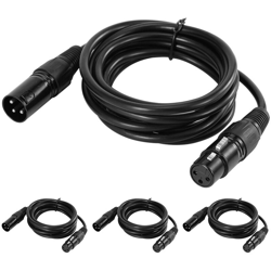 XLR XLR line maschio a femmina lungo 2 m 4 pezzi neri - AMMOON características