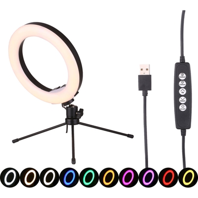 8 pollici selfie anello luce LED lampada da tavolo colorata luce notturna USB - ASUPERMALL