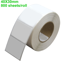 Carta da stampa termica 40 * 30mm 800 fogli / rotolo bianco - ASUPERMALL características