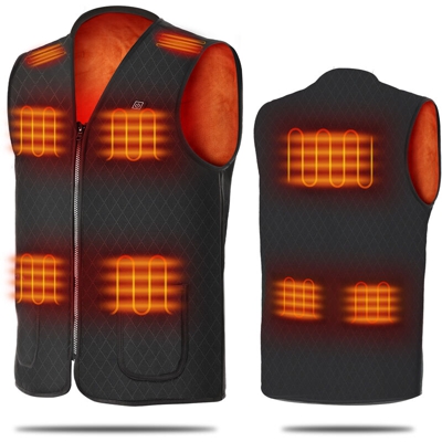 Gilet riscaldante intelligente maschio usb nero 4XL - ASUPERMALL