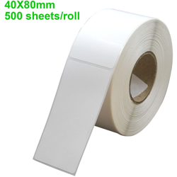 Carta da stampa termica 40 * 80mm 500 fogli / rotolo bianco - ASUPERMALL en oferta