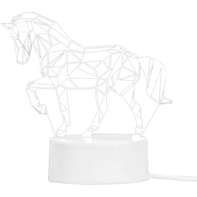 Lampada da scrivania a led con luce notturna 3D cavallo bianco - ASUPERMALL