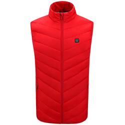 Gilet riscaldante USB in fibra di carbonio rosso 3XL - ASUPERMALL en oferta