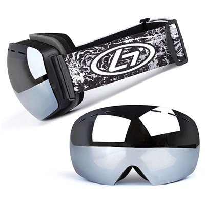 Snowboard snow mirror cornice nera + pellicola al mercurio + motivo bianco e nero - ASUPERMALL