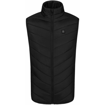 Gilet riscaldante USB in fibra di carbonio nero 4XL - ASUPERMALL