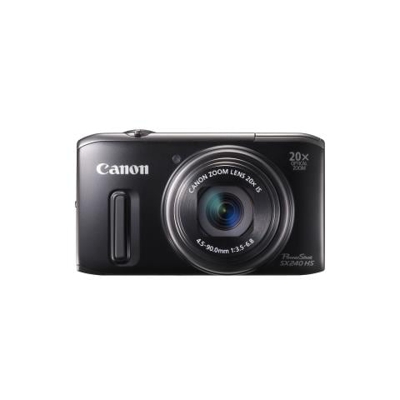 Fotocamera digitale compatta Canon PowerShot SX240 HS - 12,1 Megapixel - Nero - 7,6 cm (3'') LCD - 16:9 - 20x Zoom Ottico - 4x - Ottico (IS) - 4000 x 3000 Immagine - 1920 x 1080 Video - HDMI - PictBridge - Modalità HD Movie