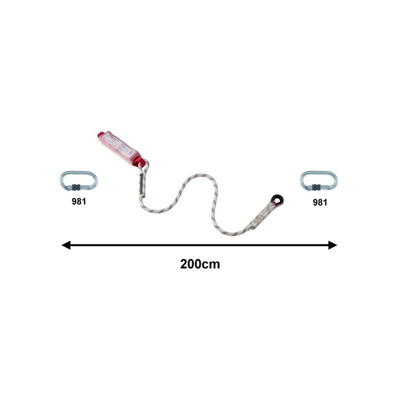 CORDA con ASSORBITORE CAMP MT.2 CON MOSCHETTONI 50301.03