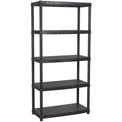 Scaffale a 5 Ripiani Nero 91,5x45,7x185 cm in Plastica - VIDAXL en oferta