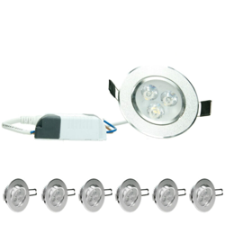 6 x Faretto LED Incasso 3W 230V - Rotondo ?8,2cm - 214 lumen - Bianco Caldo 3000K - orientabile 30 ? - IP44 - Faretto da Incasso Lampadine LED 3W precio