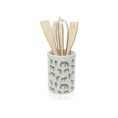 Contenitore per Utensili da Cucina ZEBRA Ceramică - BIGBUY COOKING