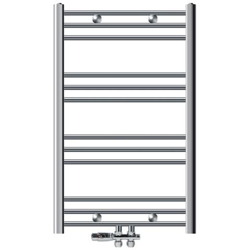 Termosifone (radiatore) Bagno, Ecd Germany, Modello Sahara, 600 X 800 Mm, Cromo, Piegato, Con Collegamento Centrale, Portasciugamani, Rubinetto H Doppio Diritto Per Radiatore Bagno (1/2 ''), Termostatica, Collegamento A Pavimento características