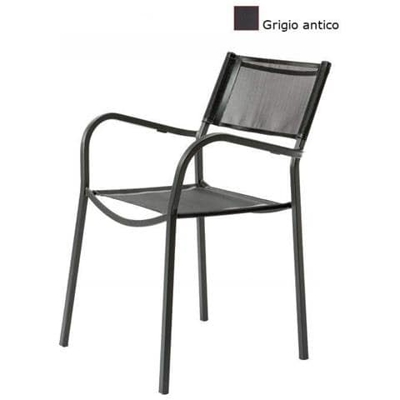 Sedia Da Giardino Con Braccioli Poltrona Alice Ch1651 - Alice Ch1651 Grigio Antico