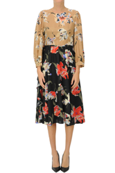 Flower print silk midi dress precio