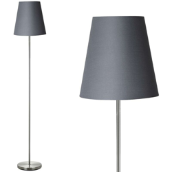 Lampada Piantana da Terra 150cm Design Moderno Paralume E27 60W Tessuto Grigio - BAKAJI en oferta