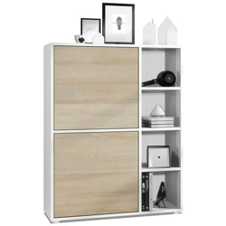 Credenza Genova In Bianco Opaco E Rovere Grezzo Segato precio