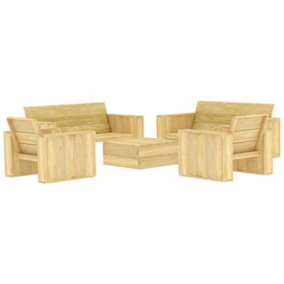 Set Divani Da Giardino 5 Pz In Legno Di Pino Impregnato