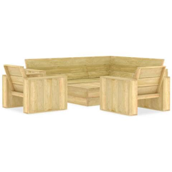 Set Divani Da Giardino 4 Pz In Legno Di Pino Impregnato precio