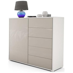 Comodino Bari V2 In Bianco Opaco E Grigio Sabbia Lucido en oferta