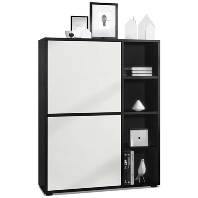 Credenza Genova In Nero Opaco E Bianco Opaco