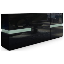 Credenza San Remo In Nero Opaco E Nero Lucido precio